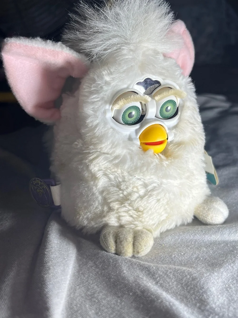 White Interactive Plush Pet Toy - Electronic Furby Baby.